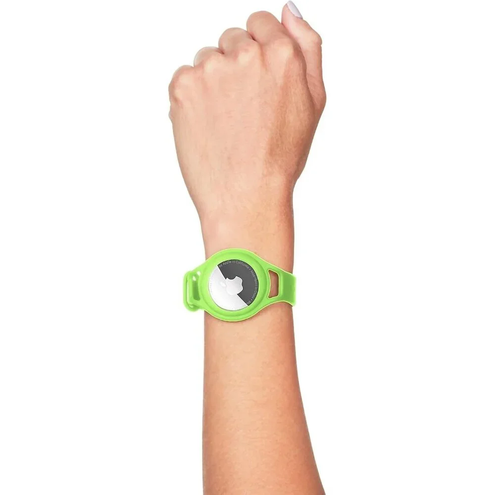 Kids Wristband Tracker Strap for Apple AirTag Case-Mate – Lime Green – NEW